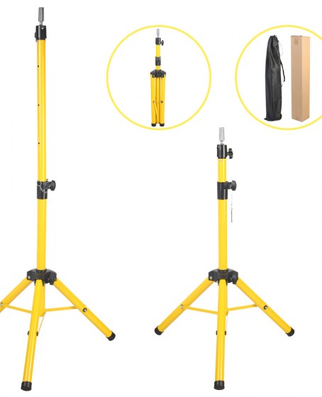 Kuaför Eğitim Mankeni İçin Metal Tripod - Sari + Taşıma Çantası